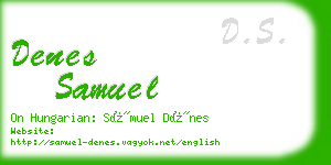 denes samuel business card